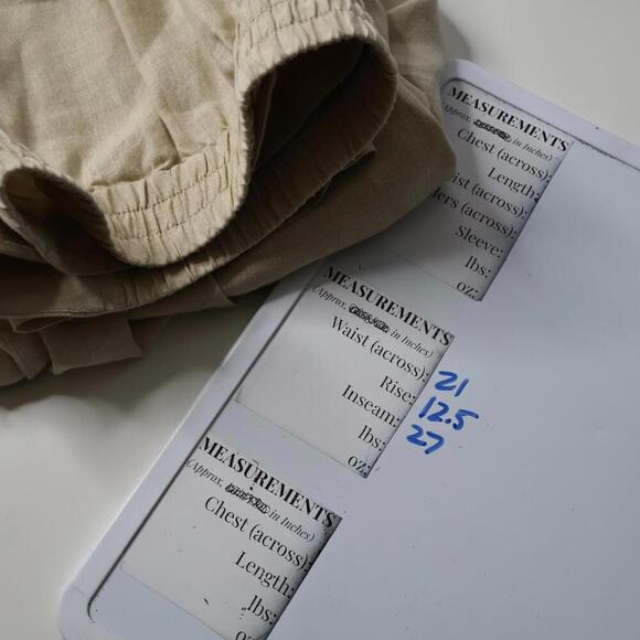 Eileen Fisher 100% Organic Linen Beige Pull On Pants XL Lagenlook High Rise Crop - Picture 8 of 9